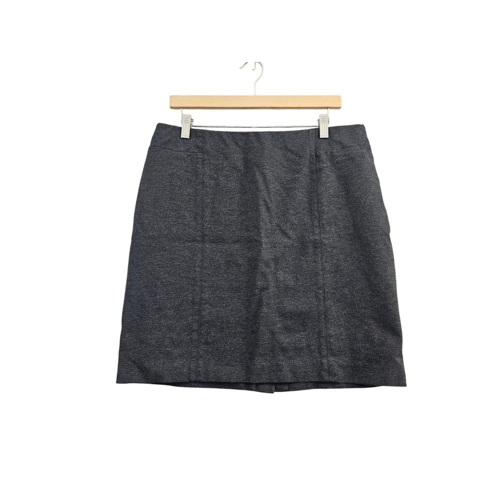 J. Jill Pencil Skirt Women Medium Charcoal Gray Ponte Knit Stretch Knee Length